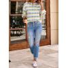 image:imageEVALESS Womens Sweaters Fall Fashion 2025 Long Sleeve Polka Dot Top Cowboy Chic Pullover Sweaters Colorblock OutfitsWhite