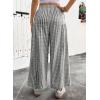 image:imageEVALESS Womens Wide Leg Palazzo Pants Casual Elastic High Waisted Cotton Gingham Plaid Culottes Trousers with PocketsBlack