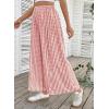 image:imageEVALESS Womens Wide Leg Palazzo Pants Casual Elastic High Waisted Cotton Gingham Plaid Culottes Trousers with PocketsMineral Red