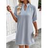 image:imageEVALESS Dresses for Women Casual V Neck Holiday Dress Loose Ruffle Wedding Guest Dresse 2026 Summer Dress with PocketsBeau Blue