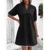 image:imageEVALESS Dresses for Women Casual V Neck Holiday Dress Loose Ruffle Wedding Guest Dresse 2026 Summer Dress with PocketsBlack