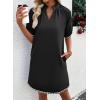 image:imageEVALESS Dresses for Women Casual V Neck Holiday Dress Loose Ruffle Wedding Guest Dresse 2026 Summer Dress with PocketsBlack
