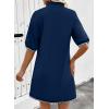 image:imageEVALESS Dresses for Women Casual V Neck Holiday Dress Loose Ruffle Wedding Guest Dresse 2026 Summer Dress with PocketsDirty Blue