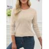 image:imageEVALESS Spring Sweaters for Women 2026 Trendy Wool Blend Sweaters Long Sleeve Crewneck Spring Outfits Pullover Sweater Tops1a Oatmeal