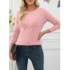 image:imageEVALESS Spring Sweaters for Women 2026 Trendy Wool Blend Sweaters Long Sleeve Crewneck Spring Outfits Pullover Sweater Tops1a Zesty Pink