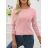 image:imageEVALESS Spring Sweaters for Women 2026 Trendy Wool Blend Sweaters Long Sleeve Crewneck Spring Outfits Pullover Sweater Tops1a Zesty Pink