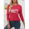 image:imageEVALESS Spring Sweaters for Women 2026 Trendy Wool Blend Sweaters Long Sleeve Crewneck Spring Outfits Pullover Sweater Tops2a Fiery Red