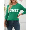 image:imageEVALESS Spring Sweaters for Women 2026 Trendy Wool Blend Sweaters Long Sleeve Crewneck Spring Outfits Pullover Sweater Tops2a St Patricks Green