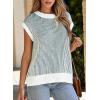 image:imageEVALESS Sweater Tank Tops for Women Summer Cap Sleeve Striped Crew Neck Loose Fit Knit Lightweight Vest Pullover Top
