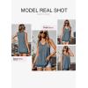image:imageEVALESS Womens Summer Tank Tops Loose Fit Scoop Neck Cute Waffle Knit Sleeveless Shirts Tops for Girls Petite Greyish Blue Small