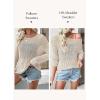 image:imageEVALESS Womens Sweaters Casual 2026 Spring Summer Crochet Hollow Out Tops Crewneck Long Sleeve Beach Cover Ups Cruise Outfits1a White