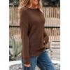 image:imageEVALESS Womens Sweaters Casual 2026 Spring Summer Crochet Hollow Out Tops Crewneck Long Sleeve Beach Cover Ups Cruise OutfitsCoffee