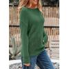 image:imageEVALESS Womens Sweaters Casual 2026 Spring Summer Crochet Hollow Out Tops Crewneck Long Sleeve Beach Cover Ups Cruise OutfitsDark Green