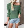 image:imageEVALESS Womens Sweaters Casual 2026 Spring Summer Crochet Hollow Out Tops Crewneck Long Sleeve Beach Cover Ups Cruise OutfitsDark Green