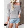 image:imageEVALESS Womens Sweaters Casual 2026 Spring Summer Crochet Hollow Out Tops Crewneck Long Sleeve Beach Cover Ups Cruise OutfitsLight Grey