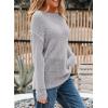 image:imageEVALESS Womens Sweaters Casual 2026 Spring Summer Crochet Hollow Out Tops Crewneck Long Sleeve Beach Cover Ups Cruise OutfitsLight Grey