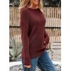 image:imageEVALESS Womens Sweaters Casual 2026 Spring Summer Crochet Hollow Out Tops Crewneck Long Sleeve Beach Cover Ups Cruise OutfitsWine Red