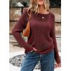 image:imageEVALESS Womens Sweaters Casual 2026 Spring Summer Crochet Hollow Out Tops Crewneck Long Sleeve Beach Cover Ups Cruise OutfitsWine Red