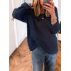 image:imageEVALESS Womens Sweaters Casual Crochet Hollow Out Knit Tops 2026 Spring Summer Crewneck Long Sleeve Beach Vacation Clothes Navy Blue Medium