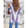 image:imageEVALESS Sweaters for Women Sleeve Sexy Deep V Neck Casual Knit Striped Pullover SweaterBz Purple