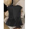 image:imageEVALESS Satin Blouses for Women Dressy Casual Silk V Neck Cap Sleeve Pleated Shirts Business Work TopsBlack