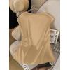 image:imageEVALESS Satin Blouses for Women Dressy Casual Silk V Neck Cap Sleeve Pleated Shirts Business Work TopsCamel