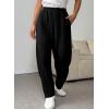 image:imageEVALESS Wide Leg Sweatpants Women Fall Clothes Casual Elastic High Waisted Baggy Pants Cropped Length Ballon JoggersBlack