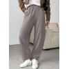 image:imageEVALESS Wide Leg Sweatpants Women Fall Clothes Casual Elastic High Waisted Baggy Pants Cropped Length Ballon JoggersLight Grey
