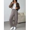 image:imageEVALESS Wide Leg Sweatpants Women Fall Clothes Casual Elastic High Waisted Baggy Pants Cropped Length Ballon JoggersLight Grey