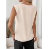 image:imageEVALESS Womens Tank Tops Sleeveless Crew Neck Pleated Shoulder Blouses Vest ShirtsApricot