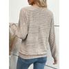 image:imageEVALESS Womens Soft Long Sleeve Blouses Crewneck Pullover Tops Business Casual Batwing Knitted Oversized Outfits 2026Apricot