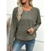 image:imageEVALESS Womens Soft Long Sleeve Blouses Crewneck Pullover Tops Business Casual Batwing Knitted Oversized Outfits 2026Four Leaf Clover