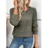 image:imageEVALESS Womens Soft Long Sleeve Blouses Crewneck Pullover Tops Business Casual Batwing Knitted Oversized Outfits 2026Four Leaf Clover