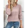 image:imageEVALESS Womens Soft Long Sleeve Blouses Crewneck Pullover Tops Business Casual Batwing Knitted Oversized Outfits 2026Fushia