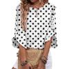 image:imageEVALESS 34 Length Sleeve Womens Tops Dressy Casual Blouses Crewneck Ruffle Sleeve Shirts Spring Outfits Business Work TopsWhite  Black Polka Dots