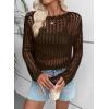 image:imageEVALESS Off The Shoulder Loose Knit Summer Sweater for Women Beach Vacation Clothes for Women Trendy 2026Brown
