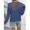 image:imageEVALESS Off The Shoulder Loose Knit Summer Sweater for Women Beach Vacation Clothes for Women Trendy 2026Dark Blue