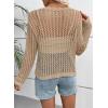 image:imageEVALESS Off The Shoulder Loose Knit Summer Sweater for Women Beach Vacation Clothes for Women Trendy 2026Khaki