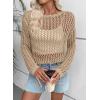 image:imageEVALESS Off The Shoulder Loose Knit Summer Sweater for Women Beach Vacation Clothes for Women Trendy 2026Khaki