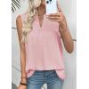 image:imageEVALESS Womens Tops Lace V Neck Dressy Casual Sleeveless Blouses Elegant Swiss Dot Smocked Shirts Spring FashionLight Pink