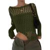 image:imageEVALESS Off The Shoulder Loose Knit Summer Sweater for Women Beach Vacation Clothes for Women Trendy 2026Green