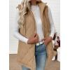image:imageEVALESS Long Puffer Vest Women Sleeveless Hooded Puffer Jacket Lightweight Quilted Jackets Winter Warm Zip Up Coat OuterwearKhaki
