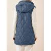 image:imageEVALESS Long Puffer Vest Women Sleeveless Hooded Puffer Jacket Lightweight Quilted Jackets Winter Warm Zip Up Coat OuterwearSail Blue