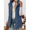 image:imageEVALESS Long Puffer Vest Women Sleeveless Hooded Puffer Jacket Lightweight Quilted Jackets Winter Warm Zip Up Coat OuterwearSail Blue