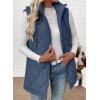 image:imageEVALESS Long Puffer Vest Women Sleeveless Hooded Puffer Jacket Lightweight Quilted Jackets Winter Warm Zip Up Coat OuterwearSail Blue