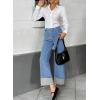 image:imageEVALESS Womens High Waisted Wide Leg JeansBeau Blue