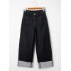 image:imageEVALESS Womens High Waisted Wide Leg JeansBlack