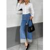 image:imageEVALESS Womens High Waisted Wide Leg JeansIvy