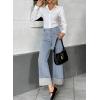 image:imageEVALESS Womens High Waisted Wide Leg JeansLight Blue