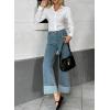 image:imageEVALESS Womens High Waisted Wide Leg JeansNavy Blue